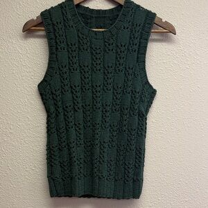 Green Sleeveless Knit Sweater